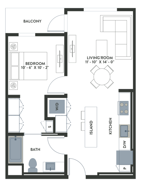 Legacy at Hayward Hayward CA 1 Bedroom A01 669 Sq Ft